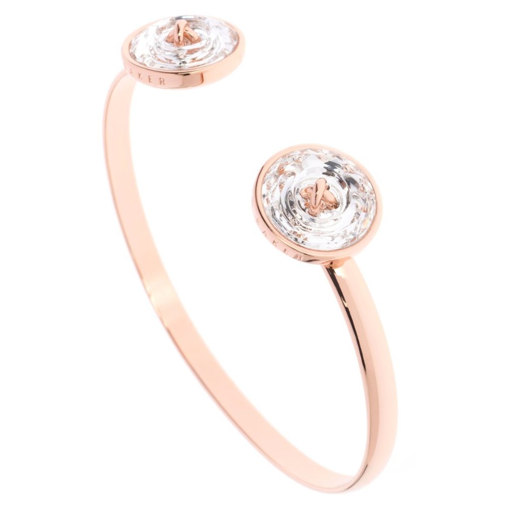Ted Baker Katrina Big Button Swarovski Crystal Rose Gold Cuff
